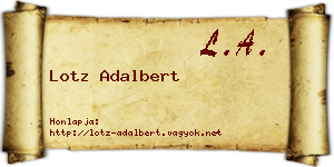 Lotz Adalbert névjegykártya